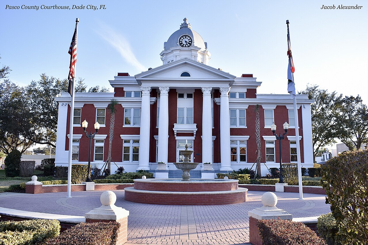 Historic Pasco County Courthouse in downtown Dade City.